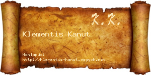 Klementis Kanut névjegykártya